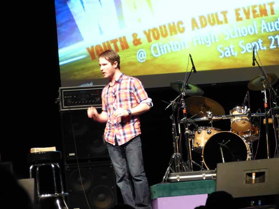 Chris Ulery speaking at a church event