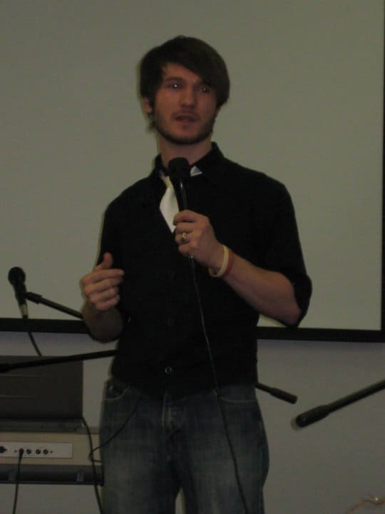 Chris Ulery speaking at a church event
