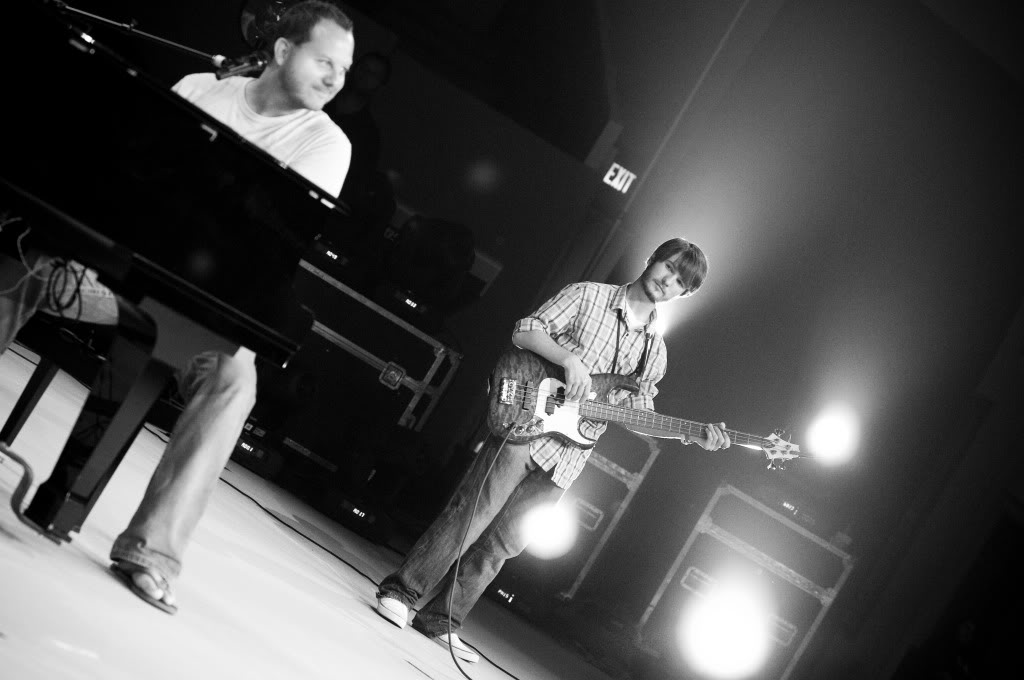 Chris Ulery playing bass alongside FFH at Jesus Fest