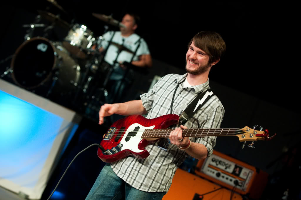 Chris Ulery playing bass with FFH at Jesus Fest
