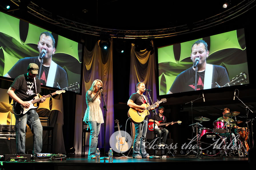 Chris Ulery on stage with FFH in concert