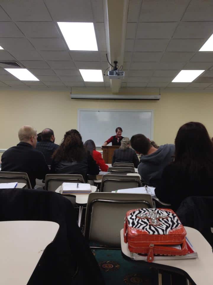 Chris Ulery teaching a class of students